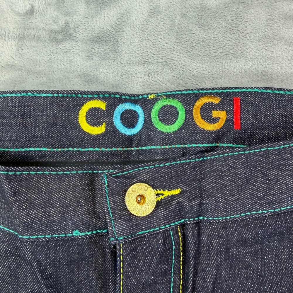 Vintage COOGI Embroidered Straight Jeans Men's 40x34 Dark Blue Denim Pants NEW - Picture 4 of 6